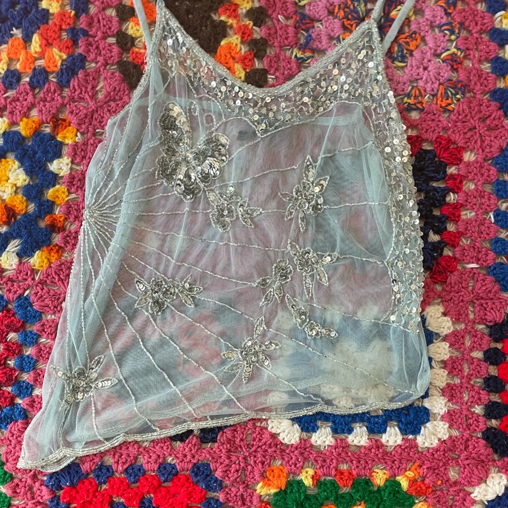 See through sequin top